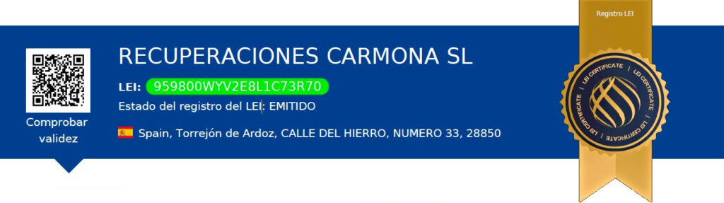 Certificado Registro LEI